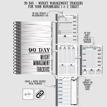 Load image into Gallery viewer, reMarkable 1 & 2 | 90 day hyperlinked weight management planner w/ trackers for your reMarkable tablet (1872x1404 resolution)