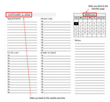Load image into Gallery viewer, 2022 Planner Landscape Booklet | reMarkable 1 and 2 compatible templates - PDF with Hyperlinks for easy navigation