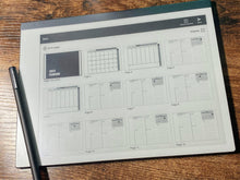 Load image into Gallery viewer, 2022 Planner Landscape Booklet | reMarkable 1 and 2 compatible templates - PDF with Hyperlinks for easy navigation