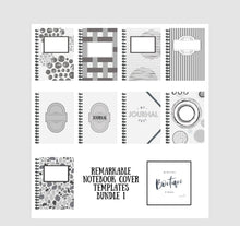 Load image into Gallery viewer, reMarkable | Notebook CoverTemplates - bundle I for your reMarkable 1 or 2 tablet