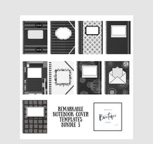 Load image into Gallery viewer, reMarkable 1 & 2 | Notebook Cover Templates - bundle 3 for your reMarkable 1 or 2 tablet