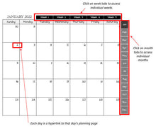 Load image into Gallery viewer, 2022 Planner Daily Scheduler Landscape Booklet | reMarkable 1 and 2 compatible templates - PDF with Hyperlinks for easy navigation