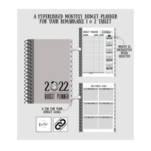 Load image into Gallery viewer, reMarkable 1 & 2 | 2022 Monthly Budget Planner w/ a budget goals page for your reMarkable tablet (1872x1404 resolution)-hyperlinked