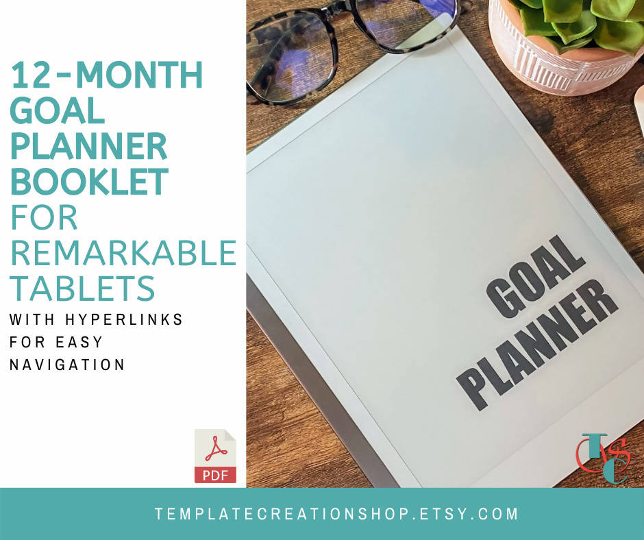 12-Month Blank Date Goal Planning Booklet