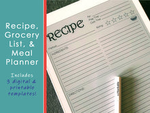 Load image into Gallery viewer, Recipe, Grocery List, and Meal Planner