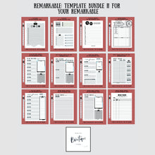 Load image into Gallery viewer, reMarkable | Template bundle II for your reMarkable 1 or 2 tablet
