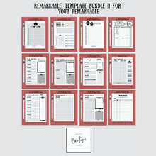 Load image into Gallery viewer, reMarkable | Template bundle II for your reMarkable 1 or 2 tablet