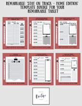 Load image into Gallery viewer, reMarkable | &quot;Stay on Track&quot; Template bundle for your reMarkable tablet (w/ bonus vacation planning template)
