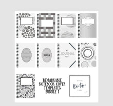 Load image into Gallery viewer, reMarkable | Notebook CoverTemplates - bundle I for your reMarkable 1 or 2 tablet
