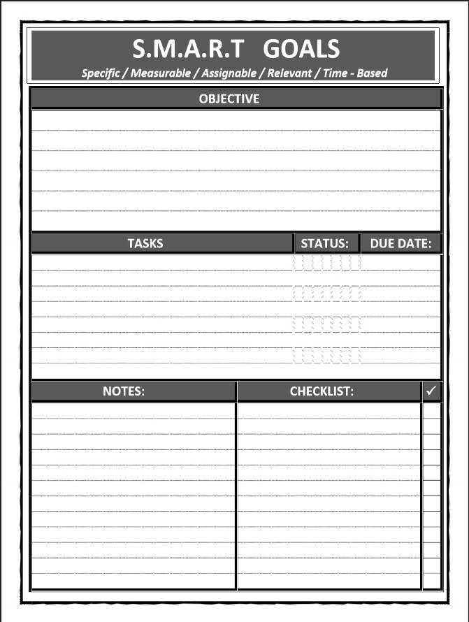 S.M.A.R.T Goal Tracking Template