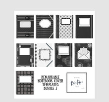 Load image into Gallery viewer, reMarkable 1 &amp; 2 | Notebook Cover Templates - bundle 3 for your reMarkable 1 or 2 tablet

