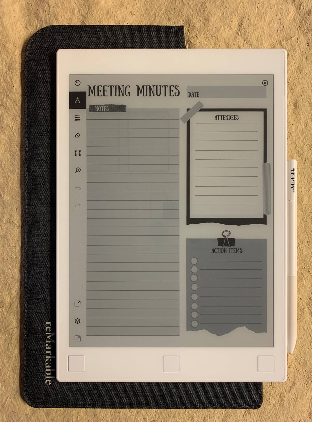 reMarkable | Meeting Minutes template
