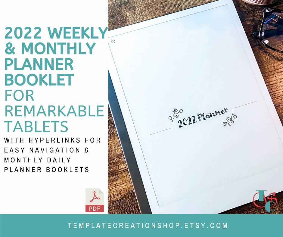 2022 Monthly & Weekly Planner with individual monthly booklets