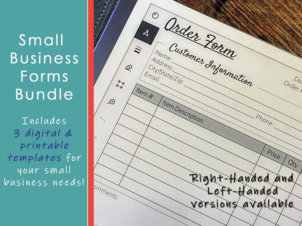 Small Business Forms (right-handed) Bundle